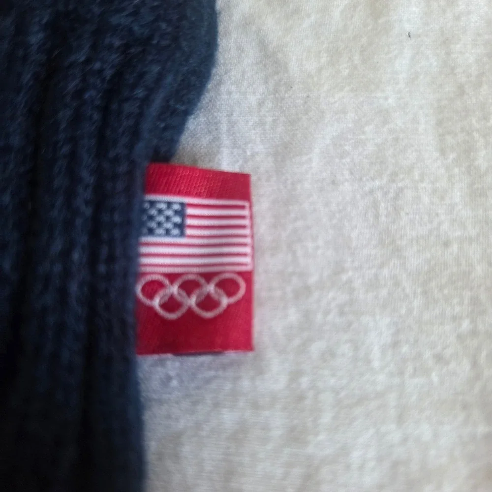 Team USA Olympic Mittens Red White Blue Knit Winter Gloves Patriotic Olympics